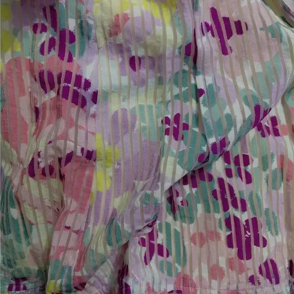 Kate Spade New York Dress Size 6 Cream Painted Petals Burnout Boho Cottagecore - Picture 8 of 10